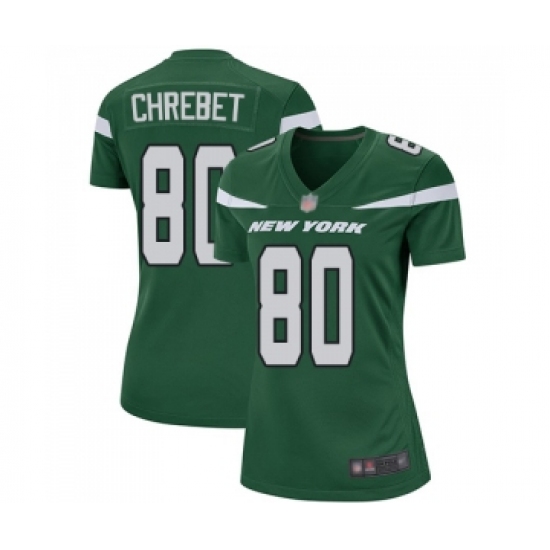 Women's New York Jets #80 Wayne Chrebet Game Green Team Color Football Jersey - Ujersey