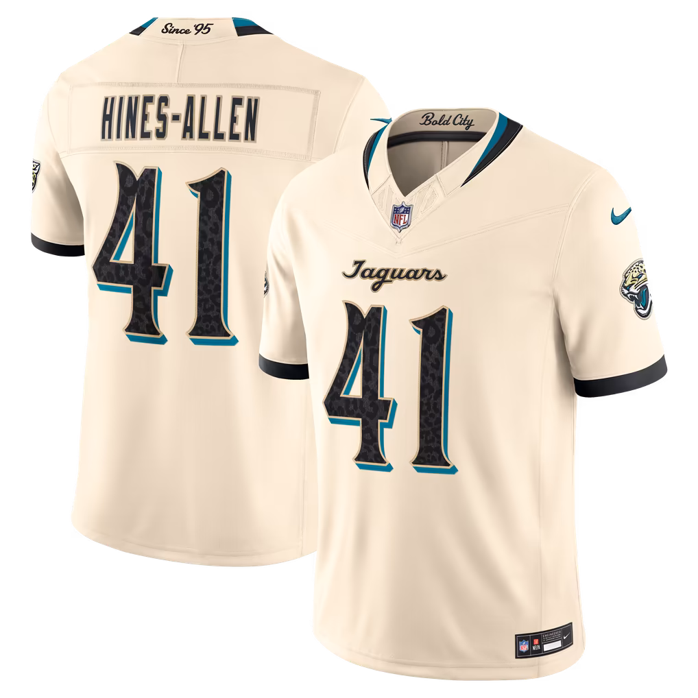 Men's Jacksonville Jaguars Josh Hines-Allen Nike Natural 2026 Rivalries Collection Stitched Limited Jersey - Ujersey