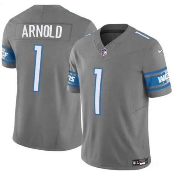 Youth Detroit Lions #1 Terrion Arnold Gray 2024 Draft F.U.S.E. Vapor Untouchable Limited Football Stitched Jersey
