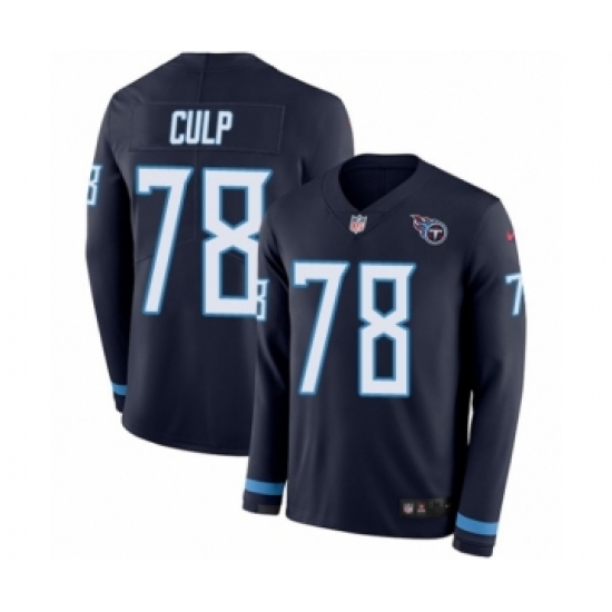 Men's Nike Tennessee Titans #78 Curley Culp Limited Navy Blue Therma Long Sleeve NFL Jersey - Ujersey