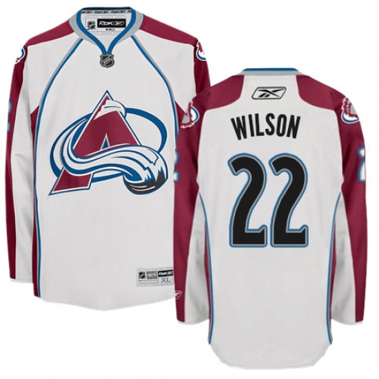 Men's Reebok Colorado Avalanche #22 Colin Wilson Authentic White Away NHL Jersey