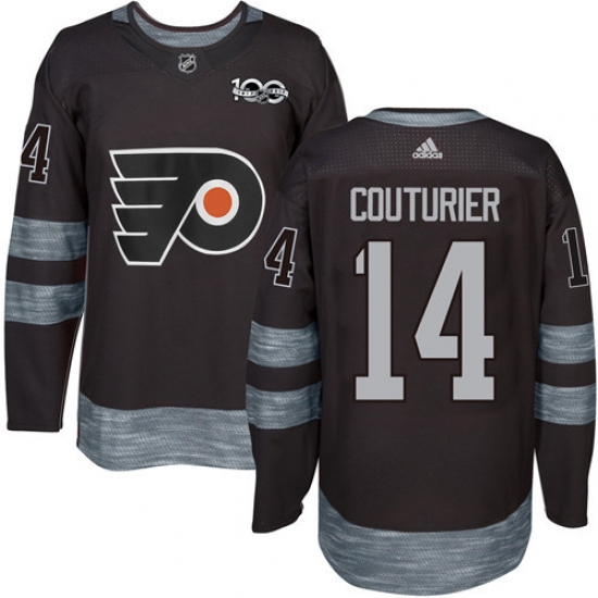 Men's Adidas Philadelphia Flyers #14 Sean Couturier Premier Black 1917-2017 100th Anniversary NHL Jersey - Ujersey