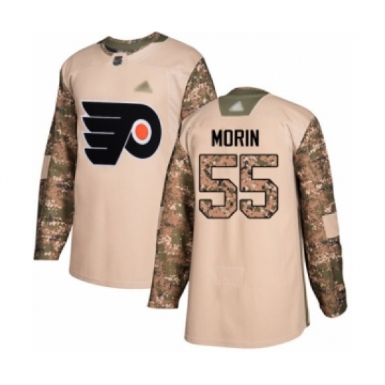 Men's Philadelphia Flyers #55 Samuel Morin Authentic Camo Veterans Day Practice Hockey Jersey - Ujersey