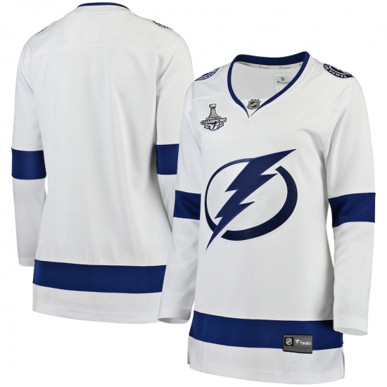 Men's Tampa Bay Lightning #77 Victor Hedman Fanatics Branded White Away 2020 Stanley Cup Champions Breakaway Jersey
