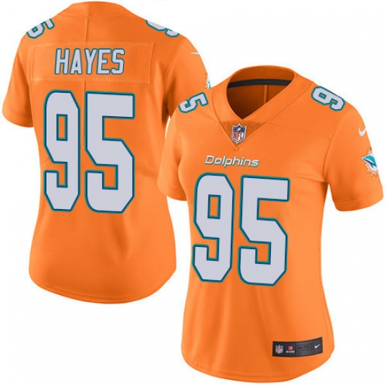 Women's Nike Miami Dolphins #95 William Hayes Limited Orange Rush Vapor Untouchable NFL Jersey - Ujersey
