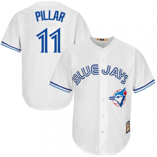 Men's Majestic Toronto Blue Jays #11 Kevin Pillar Authentic White Cooperstown MLB Jersey - Ujersey