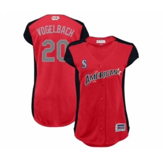 Women's Seattle Mariners #20 Dan Vogelbach Authentic Red American League 2019 Baseball All-Star Jersey - Ujersey