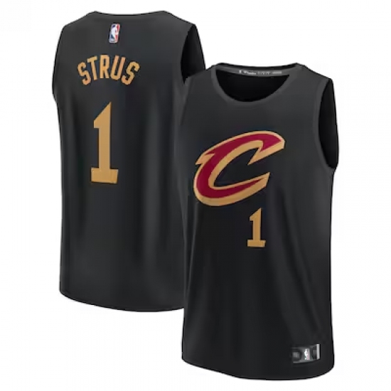 Men's Cleveland Cavaliers #1 Max Strus Fanatics Black Fast Break Replica Player Jersey - Ujersey