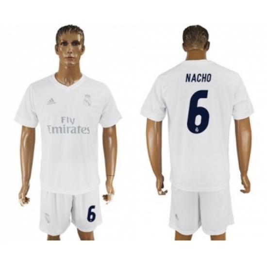 Real Madrid #6 Nacho Marine Environmental Protection Home Soccer Club Jersey