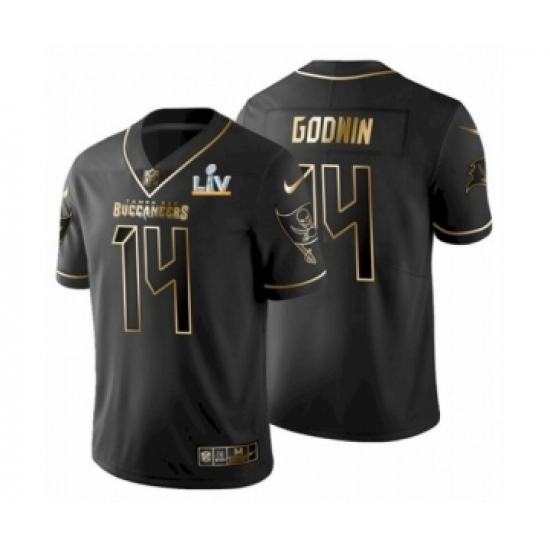 Men's Tampa Bay Buccaneers #14 Chris Godwin Black 2021 Super Bowl LV Jersey - Ujersey