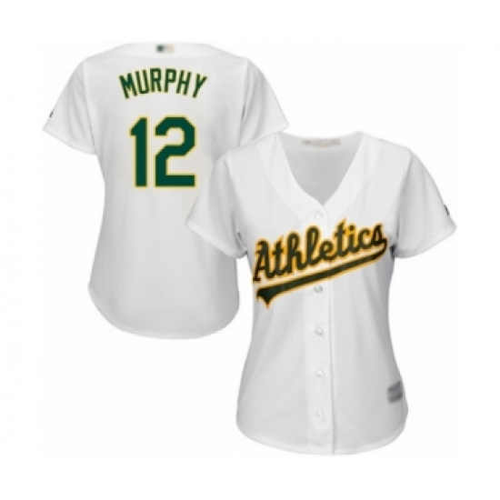 Women's Oakland Athletics #12 Sean Murphy Authentic White Home Cool Base Baseball Player Jersey - Ujersey