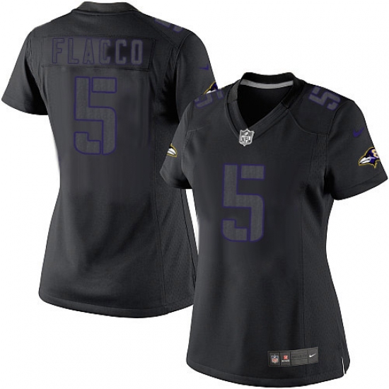 Women's Nike Baltimore Ravens #5 Joe Flacco Limited Black Impact NFL Jersey - Ujersey