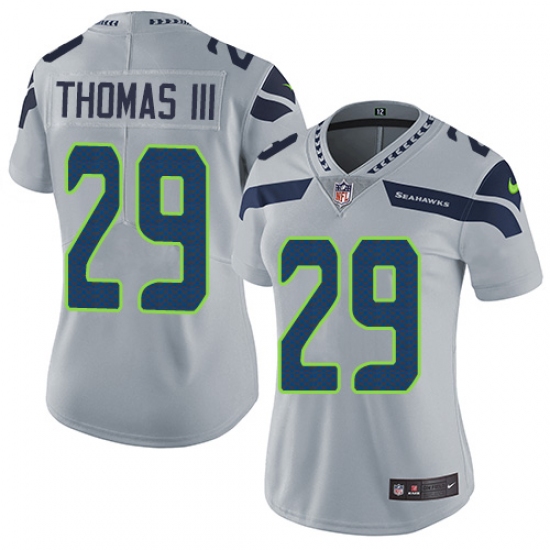 Women's Nike Seattle Seahawks #29 Earl Thomas III Elite Grey Alternate NFL Jersey - Ujersey