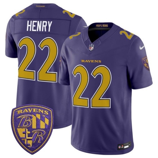 Men's Baltimore Ravens #22 Derrick Henry Purple 2026 F.U.S.E. Alternate Vapor Limited Football Stitched Jersey - Ujersey