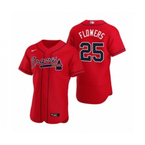 Men's Atlanta Braves #25 Tyler Flowers Nike Red Authentic 2020 Alternate Jersey - Ujersey