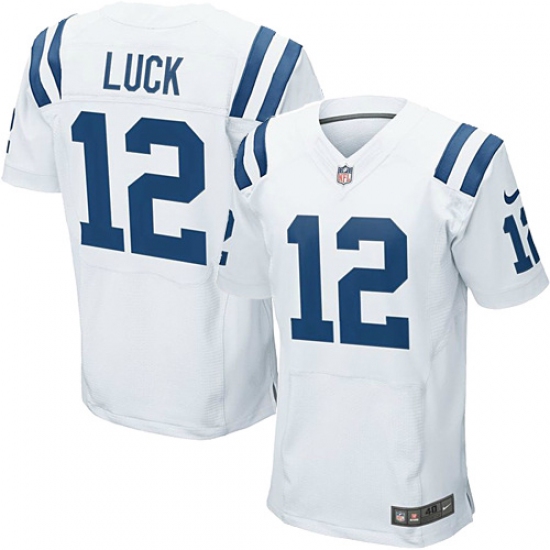 Men's Nike Indianapolis Colts #12 Andrew Luck Elite White NFL Jersey
