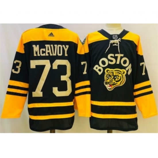 Men's Boston Bruins #73 Charlie McAvoy Black Classic Primegreen Stitched Jersey - Ujersey