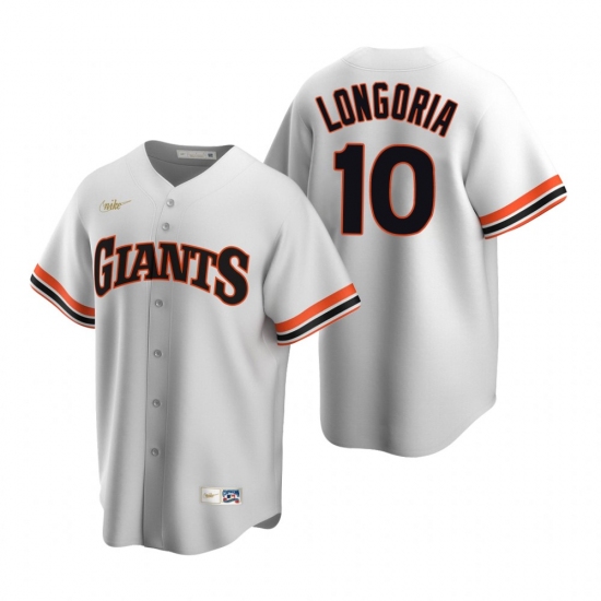 Men's Nike San Francisco Giants #10 Evan Longoria White Cooperstown Collection Home Stitched Baseball Jersey - Ujersey
