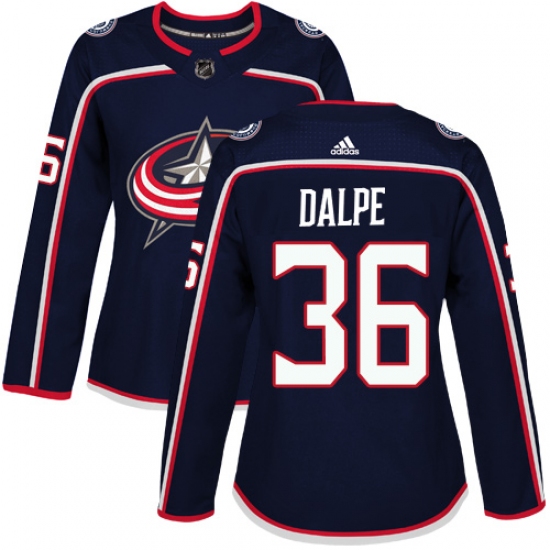 Women's Adidas Columbus Blue Jackets #36 Zac Dalpe Premier Navy Blue Home NHL Jersey - Ujersey