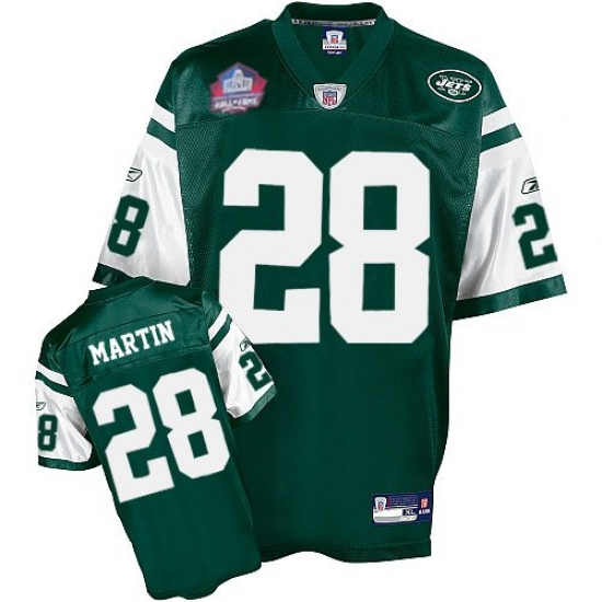 Reebok New York Jets #28 Curtis Martin Green Team Color Hall of Fame 2012 Replica Throwback NFL Jersey - Ujersey