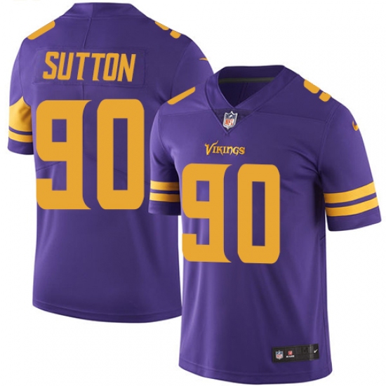 Men's Nike Minnesota Vikings #90 Will Sutton Limited Purple Rush Vapor Untouchable NFL Jersey - Ujersey