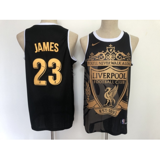 Men's Los Angeles Lakers #23 LeBron James Black Gold Swingman Camo Collection Jersey - Ujersey