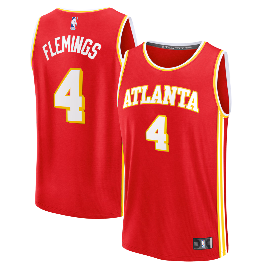 Men's Atlanta Hawks Kingston Flemings Fanatics Red 2026 NBA Draft First Round Pick Fast Break Jersey - Icon Edition