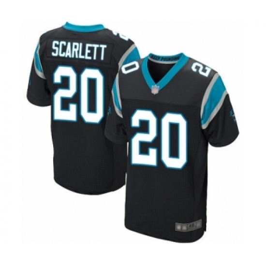 Men's Carolina Panthers #20 Jordan Scarlett Elite Black Team Color Football Jersey - Ujersey
