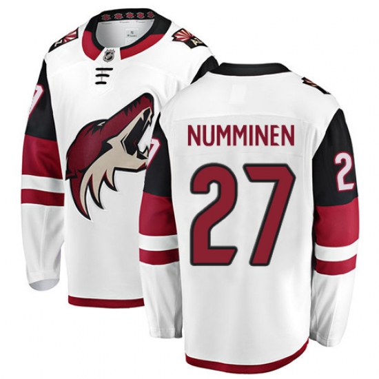 Men's Arizona Coyotes #27 Teppo Numminen Fanatics Branded White Away Breakaway NHL Jersey - Ujersey