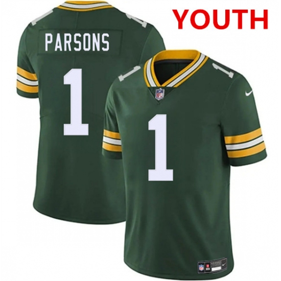 Youth Green Bay Packers #1 Micah Parsons Green 2025 Vapor Untouchable Limited Football Stitched Jersey - Ujersey