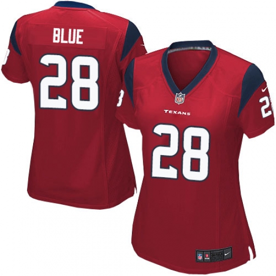 Women's Nike Houston Texans #28 Alfred Blue Game Red Alternate NFL Jersey - Ujersey