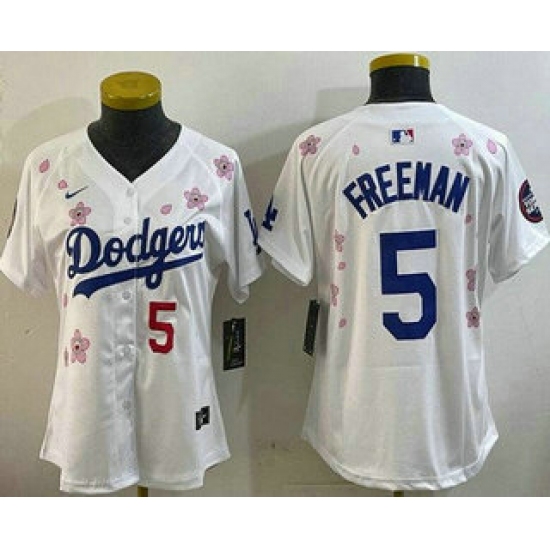 Women's Los Angeles Dodgers #5 Freddie Freeman White 2025 Tokyo Series Limited Jersey - Ujersey