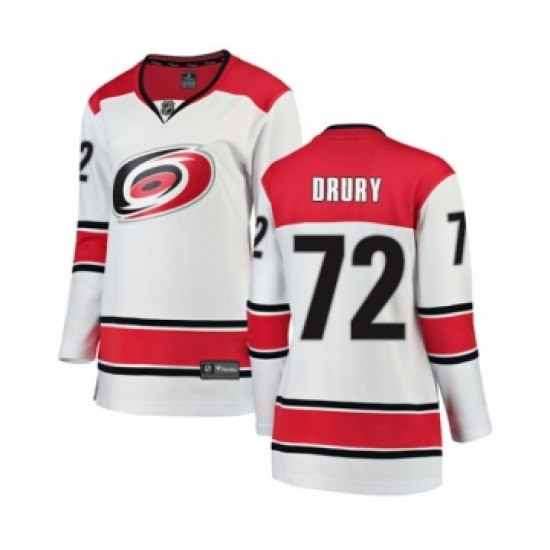 Women's Carolina Hurricanes #72 Jack Drury Authentic White Away Fanatics Branded Breakaway NHL Jersey