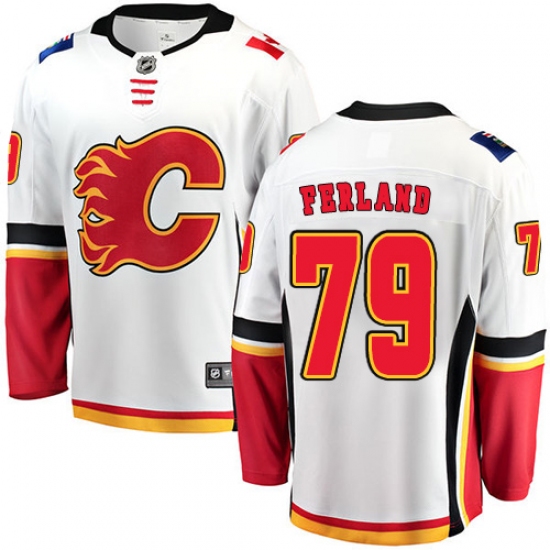 Men's Calgary Flames #79 Michael Ferland Fanatics Branded White Away Breakaway NHL Jersey - Ujersey
