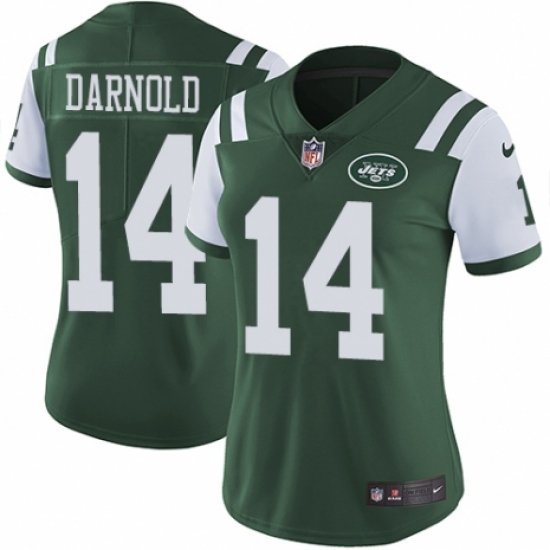 Women's Nike New York Jets #14 Sam Darnold Green Team Color Vapor Untouchable Limited Player NFL Jersey - Ujersey