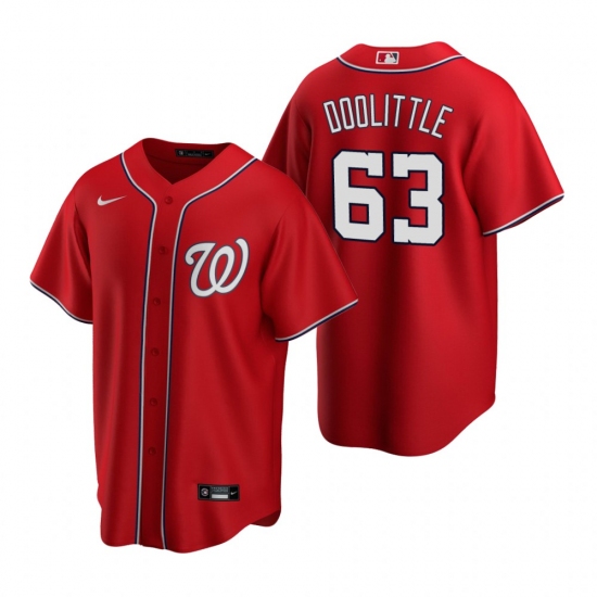 Men's Nike Washington Nationals #63 Sean Doolittle Red Alternate Stitched Baseball Jersey - Ujersey