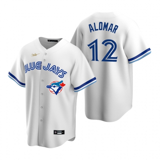 Men's Nike Toronto Blue Jays #12 Roberto Alomar White Cooperstown Collection Home Stitched Baseball Jersey - Ujersey