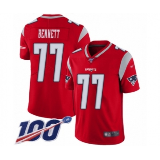 Youth New England Patriots #77 Michael Bennett Limited Red Inverted Legend 100th Season Football Jersey - Ujersey