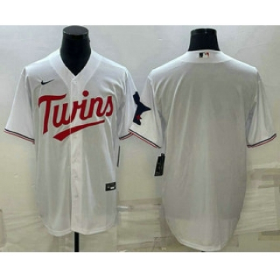 Men's Minnesota Twins Blank White Red Stitched MLB Cool Base Nike Jersey - Ujersey