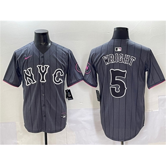 Men's New York Mets #5 David Wright Navy City Connect Stitched Baseball Jersey - Ujersey