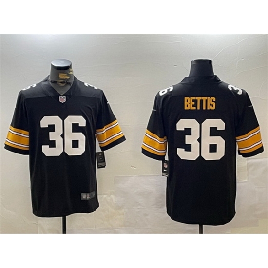 Men's Pittsburgh Steelers #36 Jerome Bettis Black Vapor Untouchable Stitched Football Jersey - Ujersey