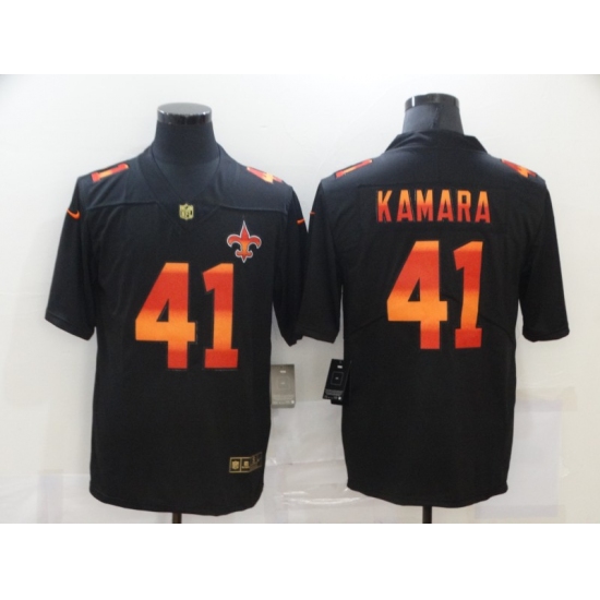 Men's New Orleans Saints #41 Alvin Kamara Black colorful Nike Limited Jersey - Ujersey