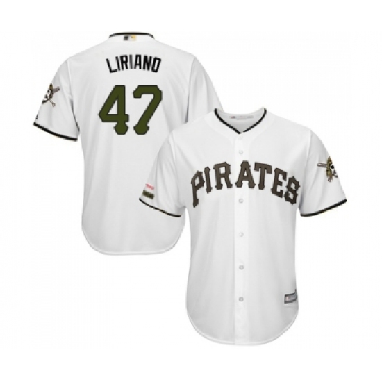 Men's Pittsburgh Pirates #47 Francisco Liriano Replica White Alternate Cool Base Baseball Jersey - Ujersey