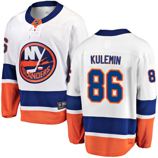 Men's New York Islanders #86 Nikolay Kulemin Fanatics Branded White Away Breakaway NHL Jersey - Ujersey