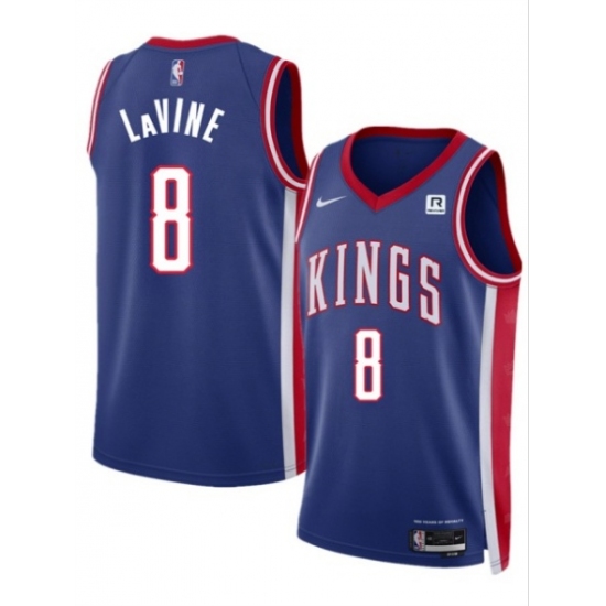 Men's Sacramento Kings #8 Zach LaVine Blue 2025 City Edition Stitched Basketball Jersey - Ujersey