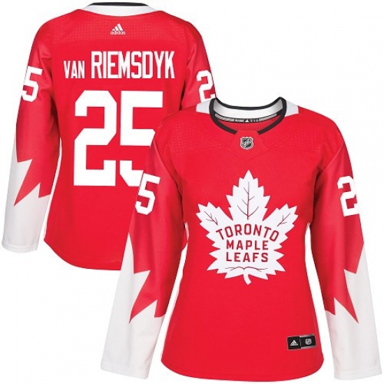 Women's Adidas Toronto Maple Leafs #25 James Van Riemsdyk Authentic Red Alternate NHL Jersey - Ujersey