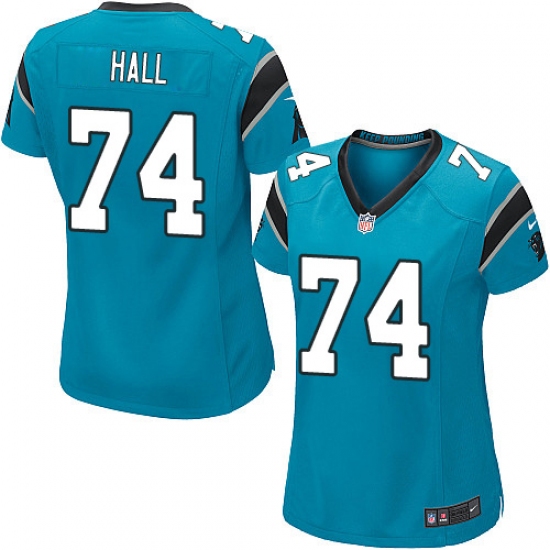 Women's Nike Carolina Panthers #74 Daeshon Hall Game Blue Alternate NFL Jersey - Ujersey