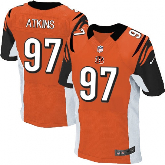 Men's Nike Cincinnati Bengals #97 Geno Atkins Elite Orange Alternate NFL Jersey - Ujersey