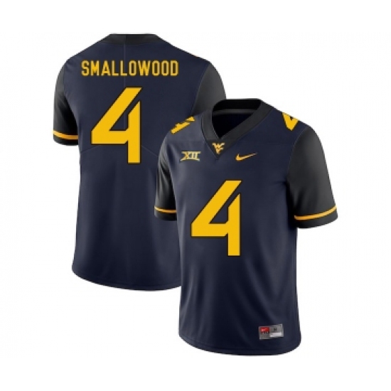 West Virginia Mountaineers 4 Wendell Smallwood Navy College Football Jersey - Ujersey