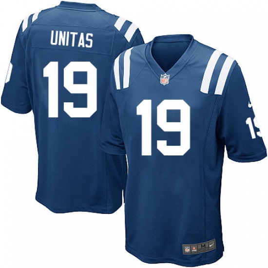 Men's Nike Indianapolis Colts #19 Johnny Unitas Game Royal Blue Team Color NFL Jersey - Ujersey